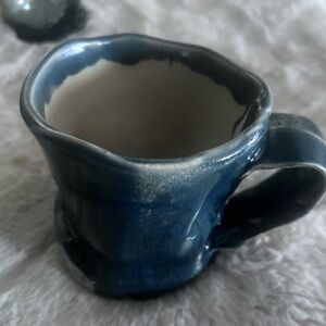 Studio Art Pottery Coffee/Tea Mug unique shape stamped